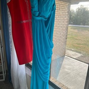 New teal blue formal dress David’s bridal sleeveless size 22